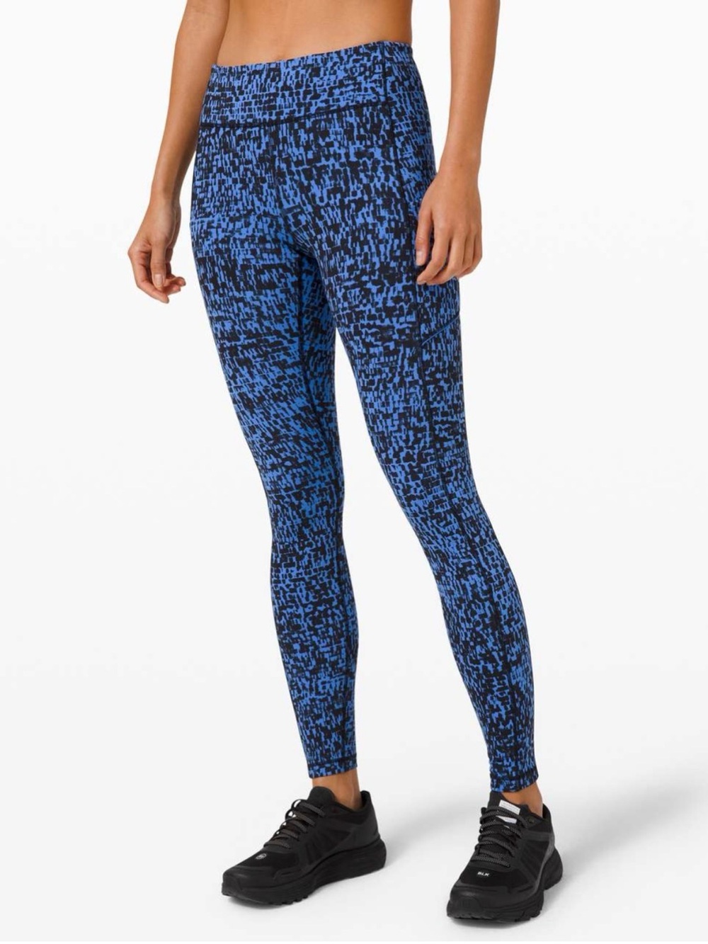 Lululemon Speed Up Tight 28" Urban Block Wild Bluebell Black leggings 8